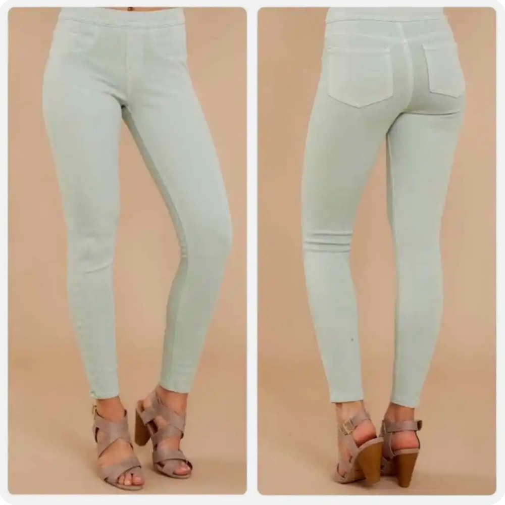 Spanx Seafoam Green Mint Jean-Ish Ankle Legging Shapewear Pullon Jeggings Size S